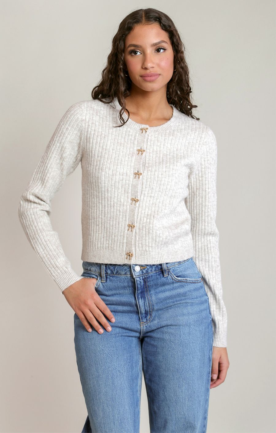Cardigan court bouton en boucles - 2827257 D - Dex