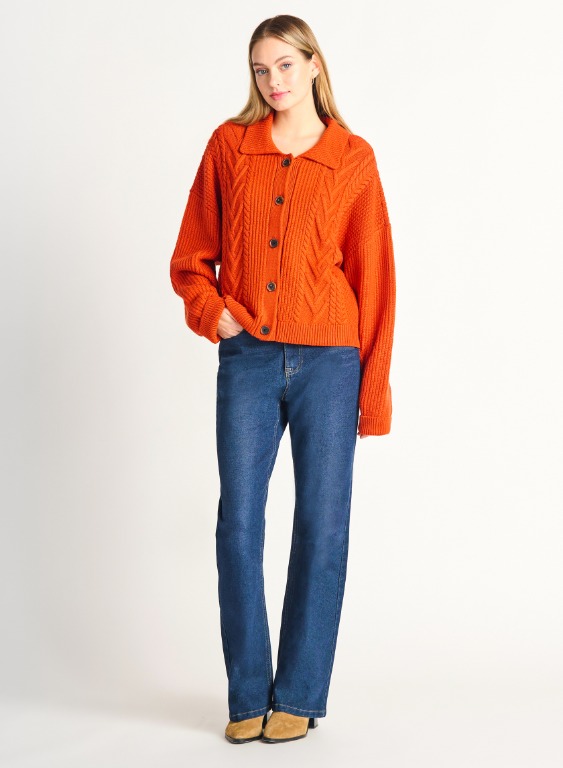 Cardigan boutons tressé