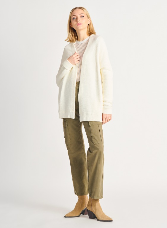 Cardigan ouvert rib