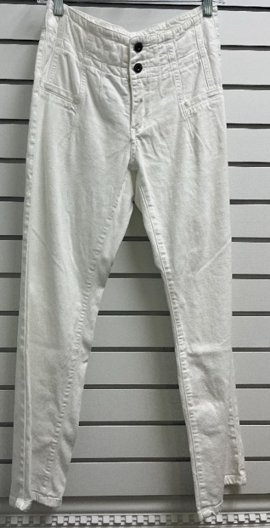 Jeans taille haute 2 boutons coupe droite 