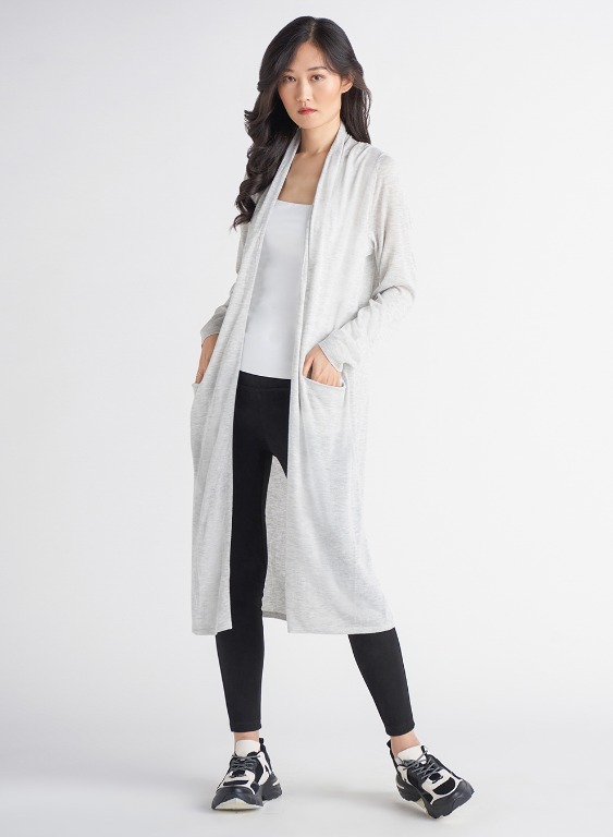 Cardigan long ouvert 