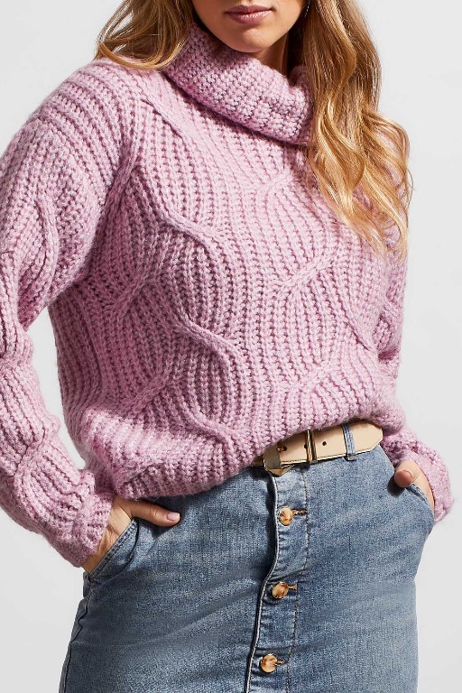 CHANDAIL TRICOT TORSADES COL BAVEUX
