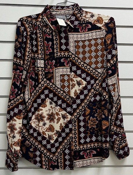 Blouse motif manche longue 