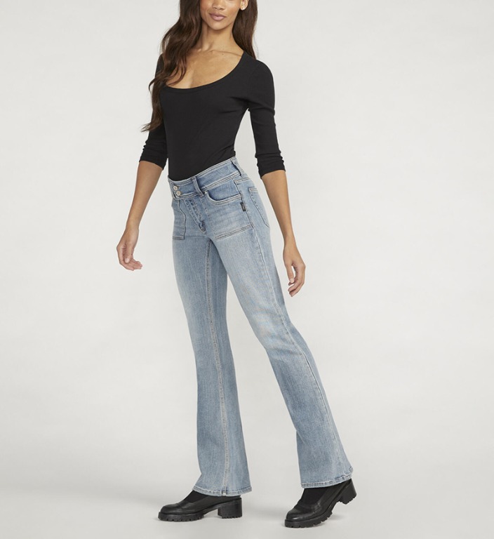 Jeans taille basse flare