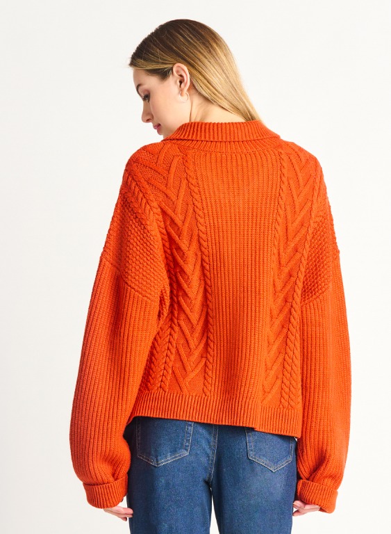 Cardigan boutons tressé