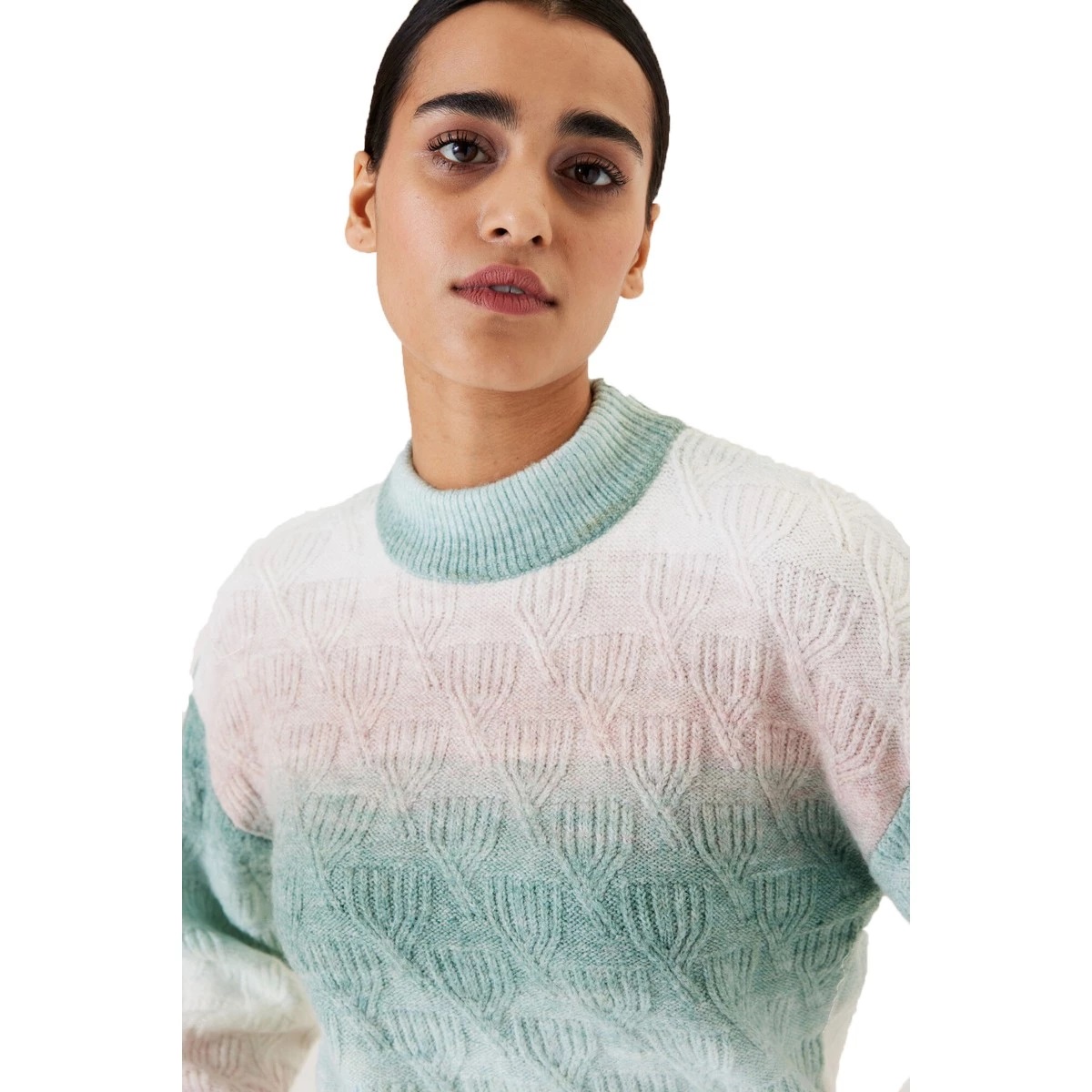 CHANDAIL TRICOT DÉGRADÉ COULEUR MOCK NEC - J30240 - Garcia