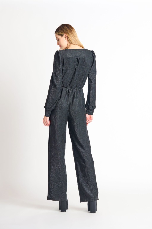 Jumpsuit chic manche longue paillettes 