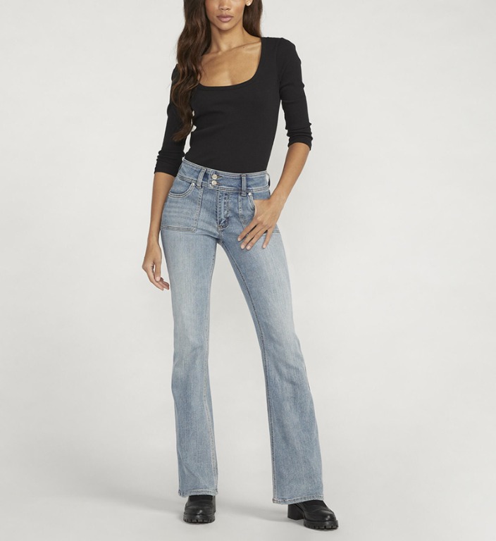 Jeans taille basse flare longueur 33