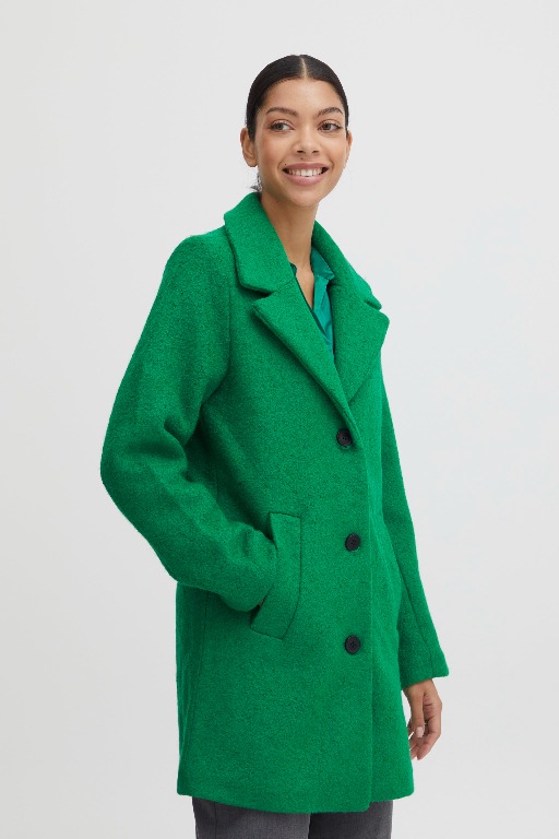 MANTEAU CHIC MI-LONG 3 BOUTONS LAINAGE