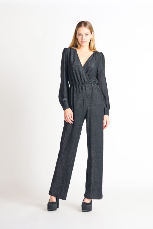 Jumpsuit chic manche longue paillettes 