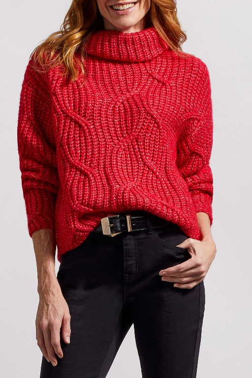CHANDAIL TRICOT TORSADES COL BAVEUX