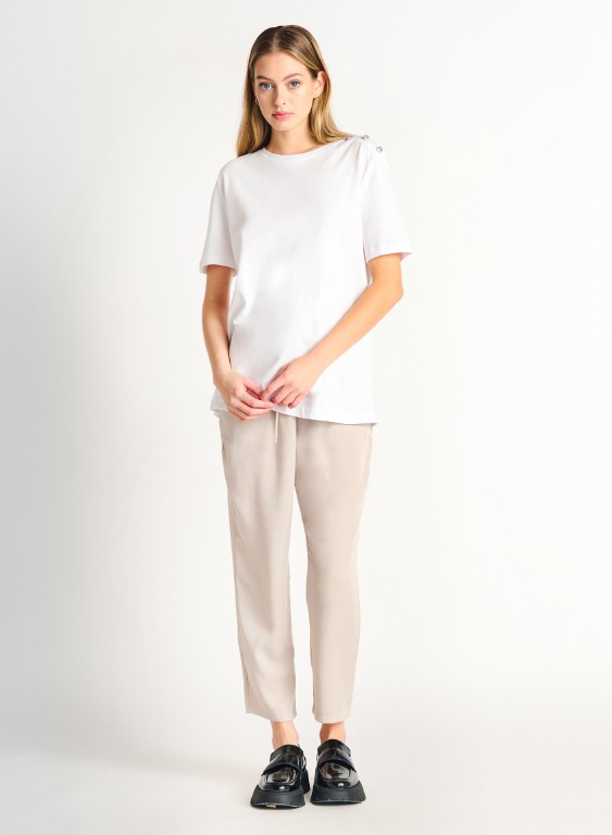 Pantalon chic soyeux uni