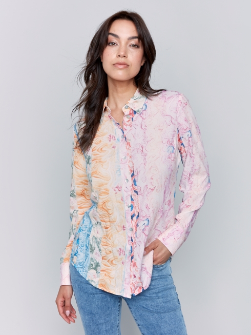 Blouse motifs papier peint