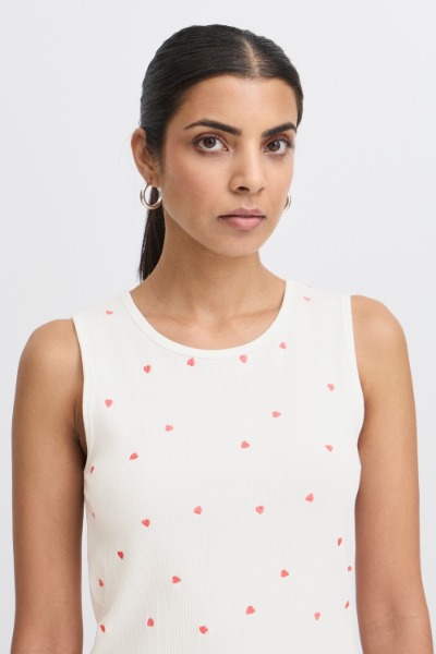 Camisole côtelée coeur