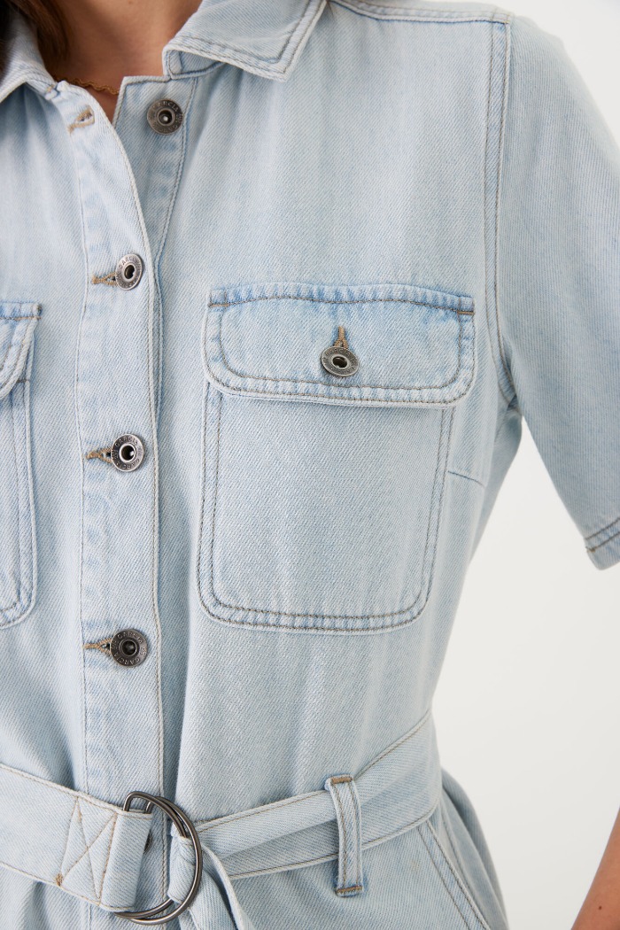 Robe jeans boutonnée