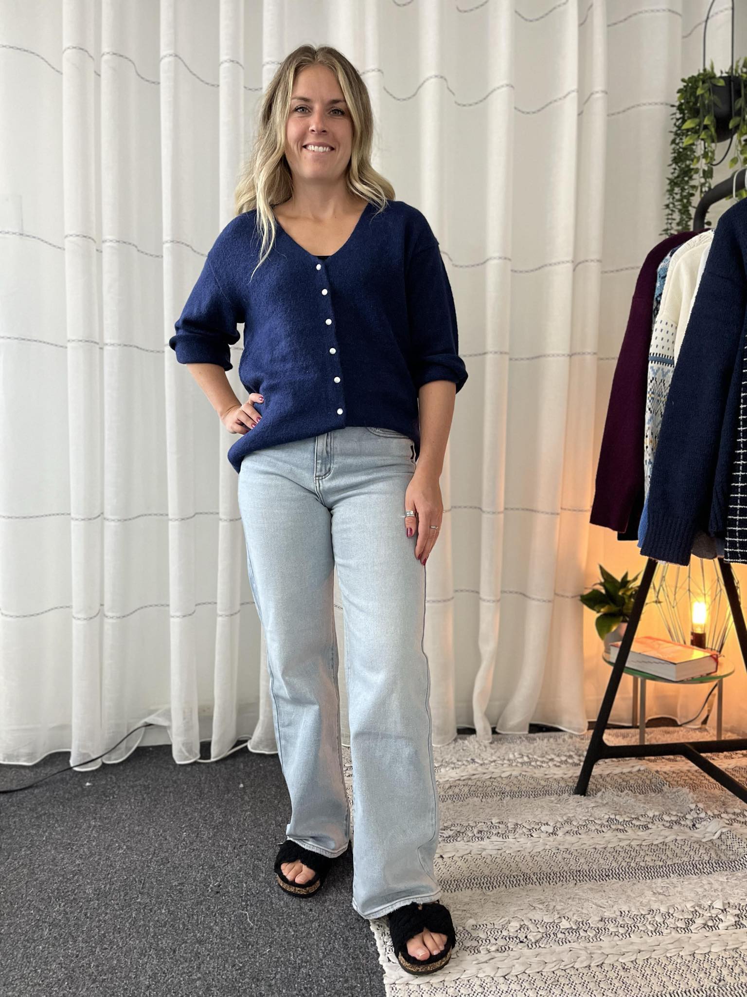 Cardigan mi-long boutons