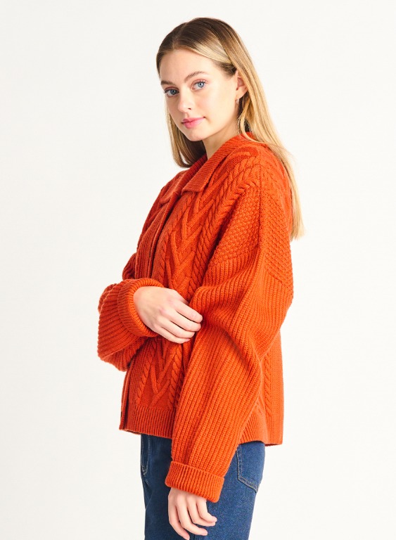 Cardigan boutons tressé