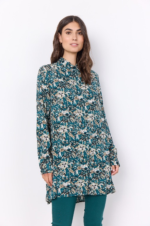 BLOUSE TUNIQUE FLEURS HIGH LOW