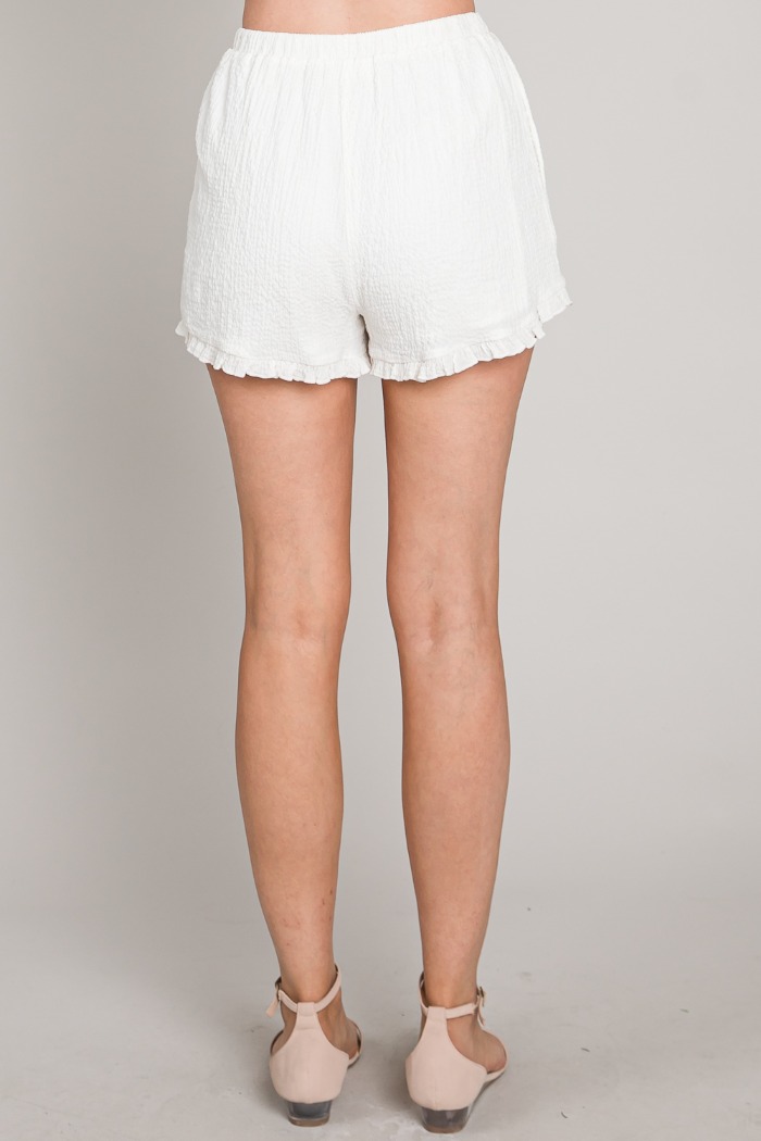 Short taille haute gauffrée 