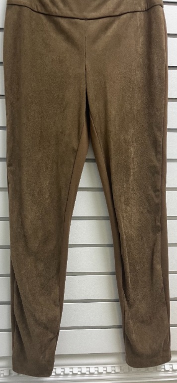 Pantalon chic taille élastique haute devant velours