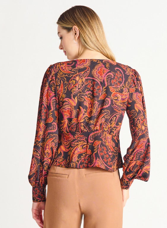 Blouse encolure en V paisley