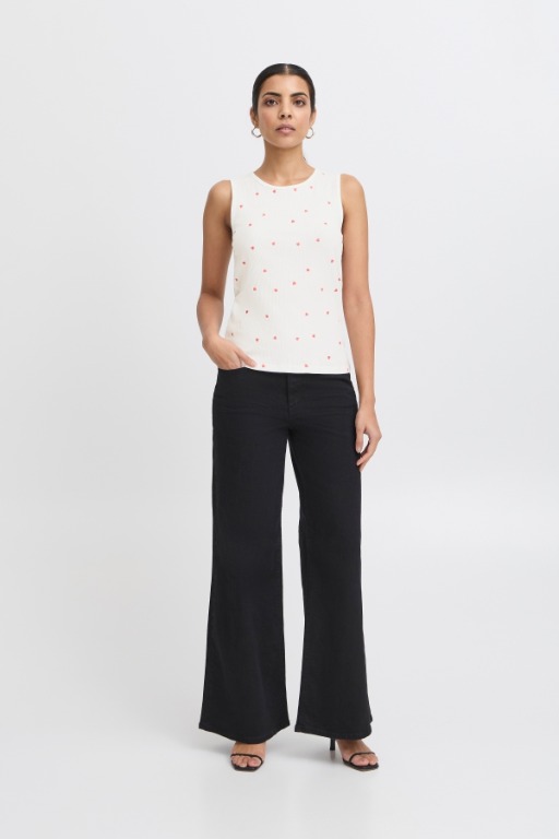 Camisole côtelée coeur - 20122844 - Ichi