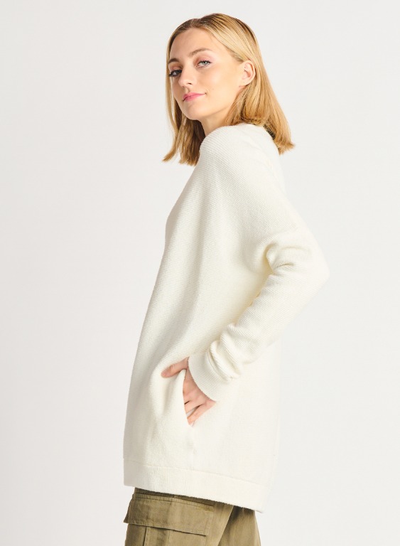 Cardigan ouvert rib