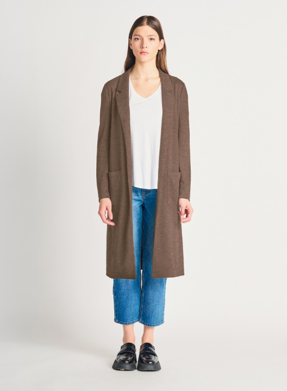 Cardigan veston long
