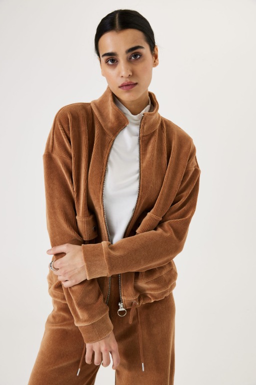 CARDIGAN ZIP LOOK BOMBER CORDUROY