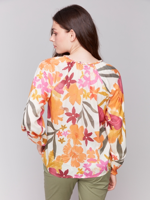 Blouse légère motifs fleurs 