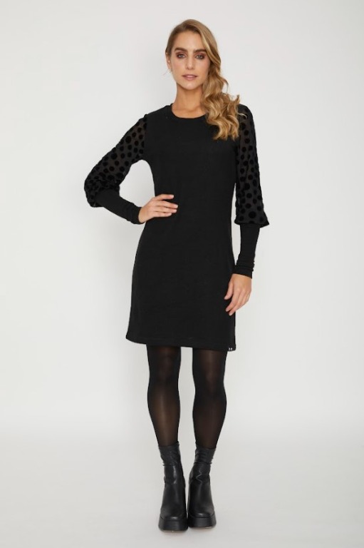 ROBE CHIC AJUSTÉE MCH BALLON POIS VELOUR