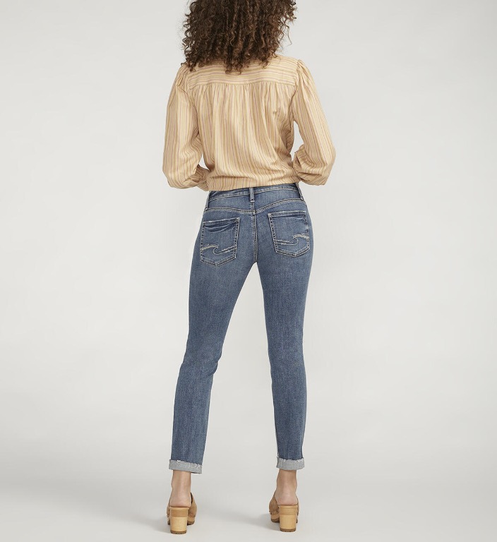 Jeans Boyfriend taille régulière jambe étroite