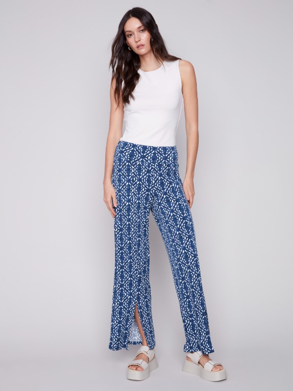 Pantalon flare fendu bas devant