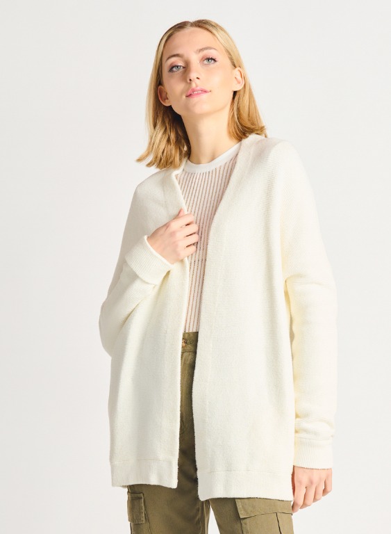 Cardigan ouvert rib