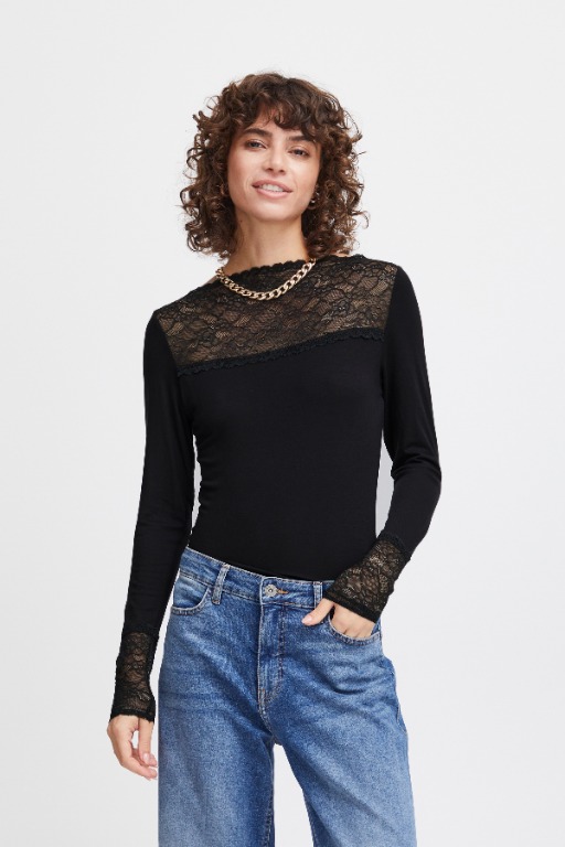 Chandail chic dentelle haut