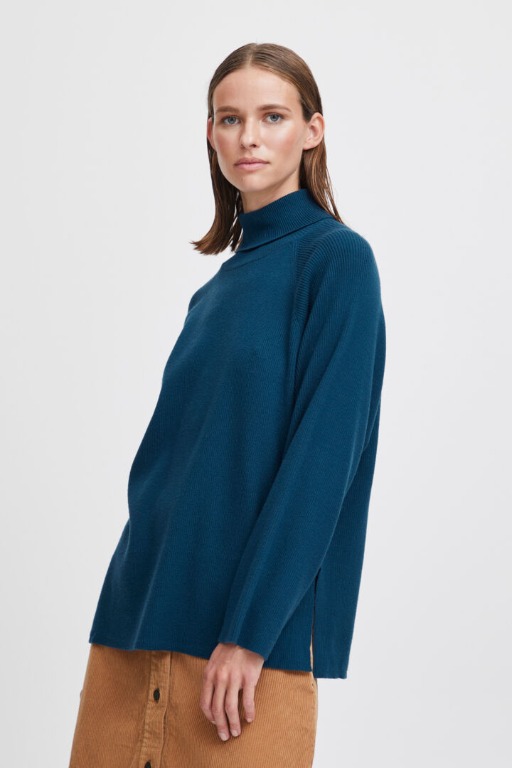 Chandail col roulé manche raglan