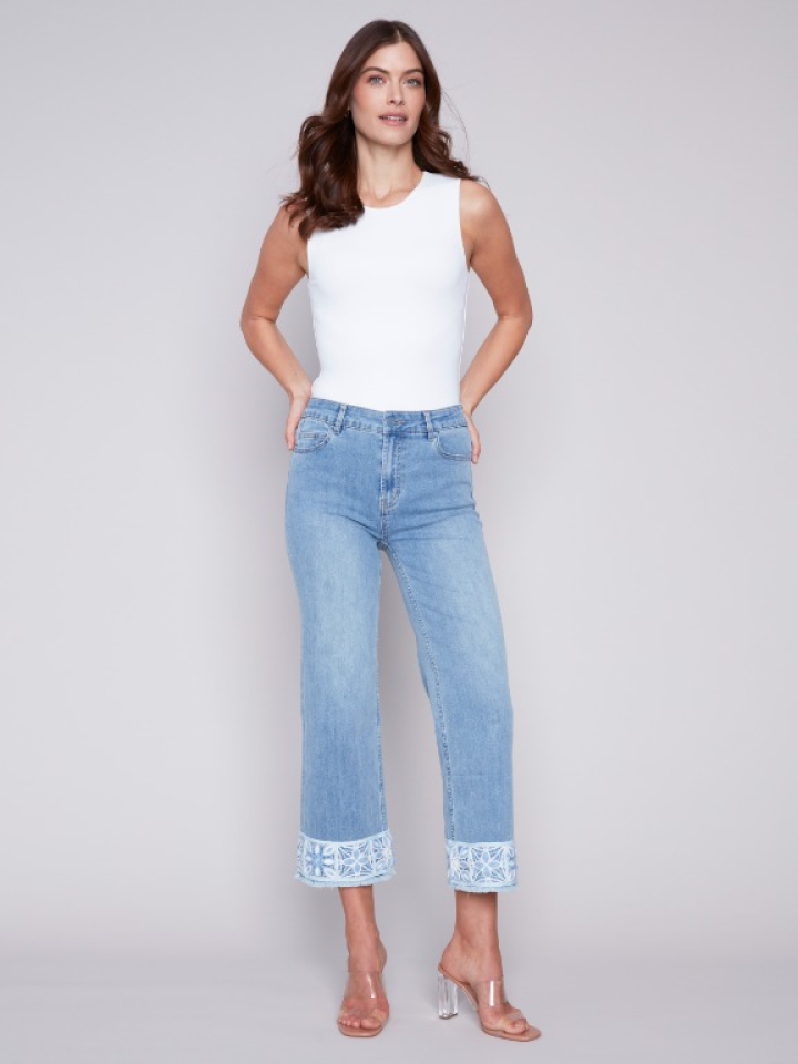 Jeans broderie bas