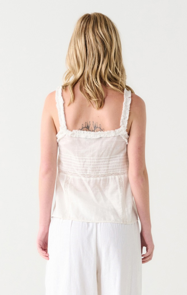 Camisole broderie boutons