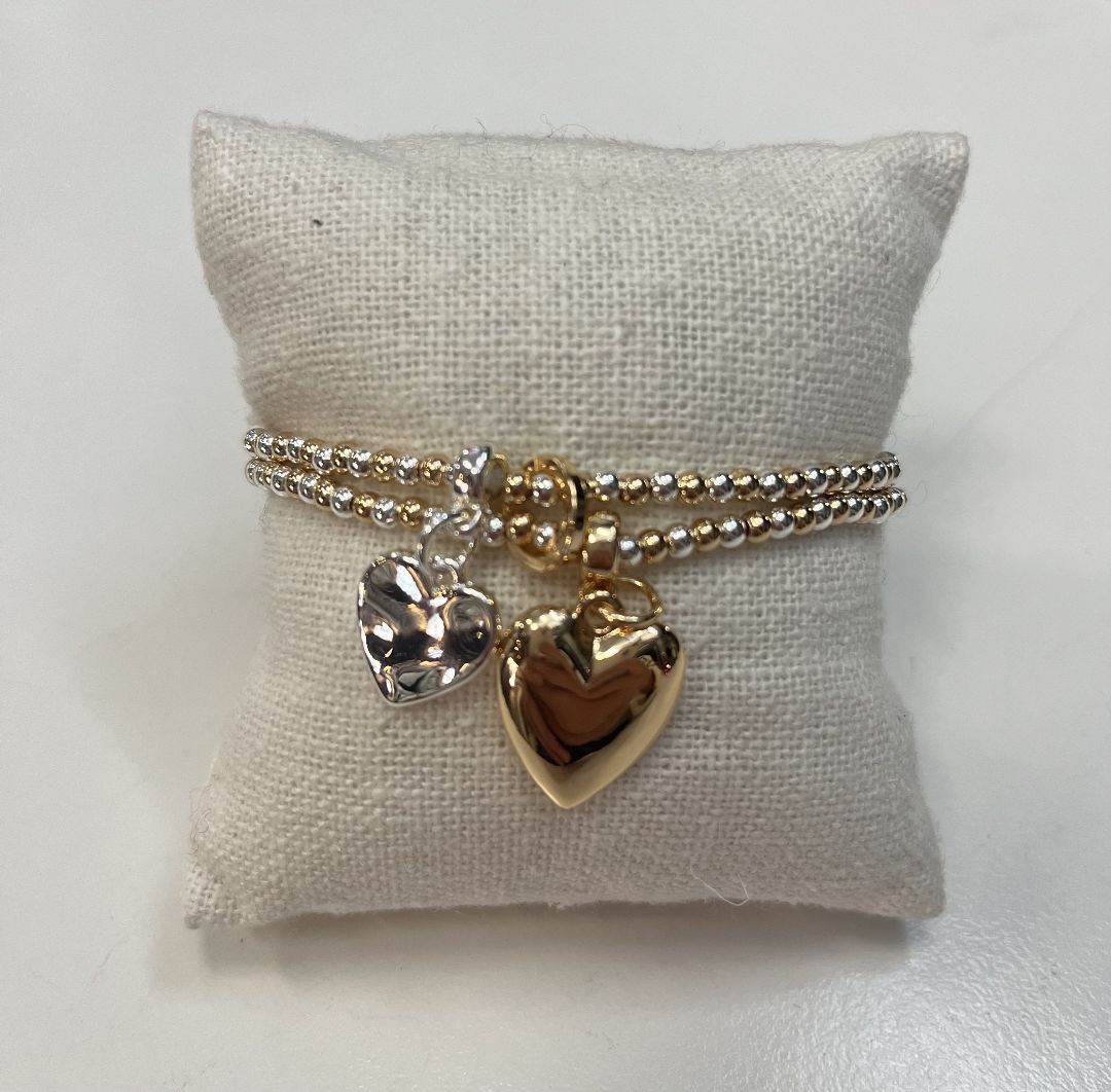 BRACELET DOUBLE ELASTIQUE COEUR