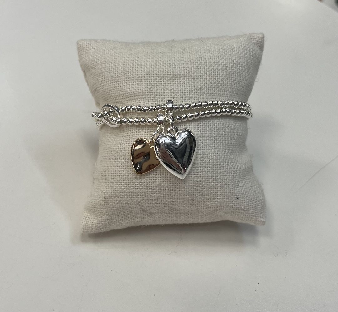 BRACELET DOUBLE ELASTIQUE COEUR