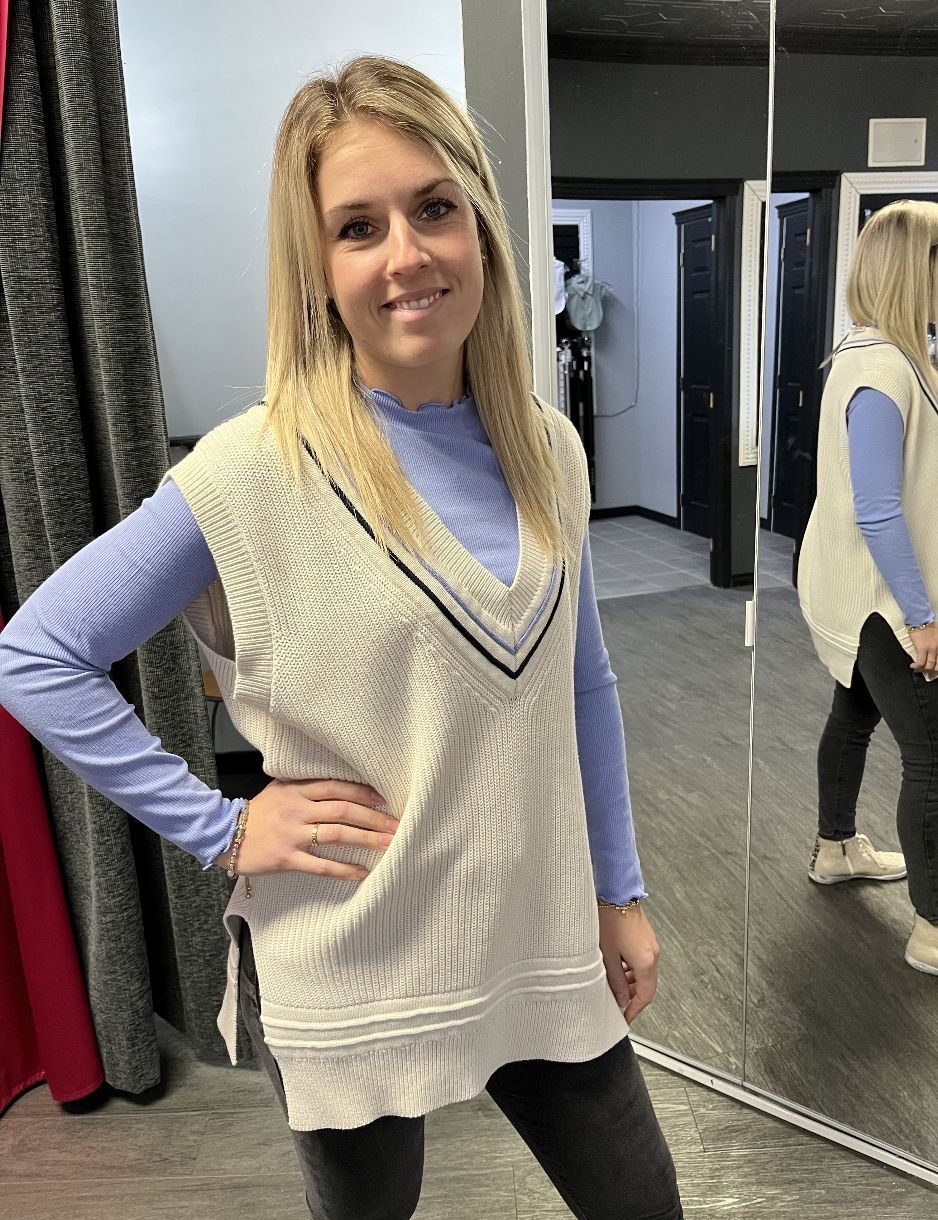 DEBARDEUR TRICOT OVERSIZE COL V TRIM