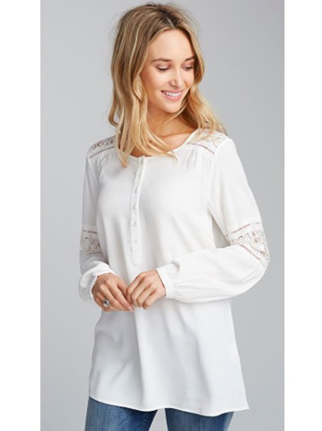 BLOUSE M.L. UNIE INSERTION DENTELLE