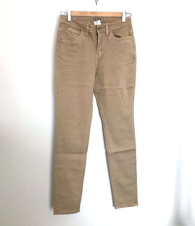 JEANS ANKLE UNI COULEUR TAILLE HAUTE