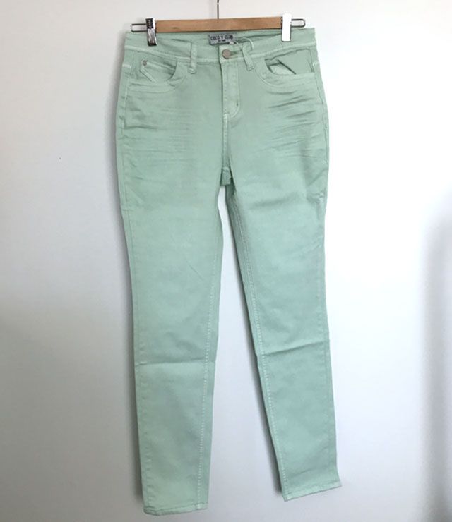 JEANS ANKLE UNI COULEUR TAILLE HAUTE