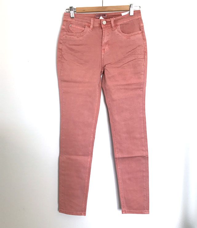 JEANS ANKLE UNI COULEUR TAILLE HAUTE