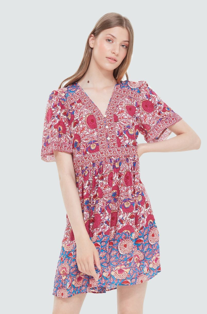 ROBE COURTE MCH COURTE UNIE FRILL - 2122609 T - Black Tape