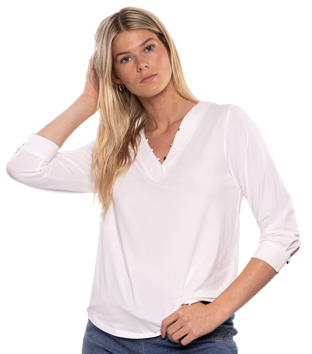 CHANDAIL MANCHE 3/4 UNI COL V CHIC BASIC