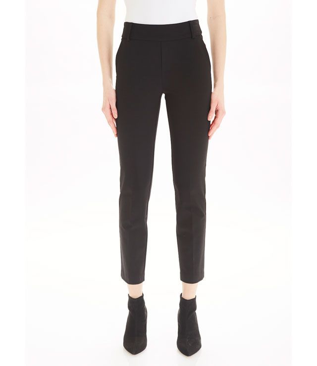 PANTALON CHIC DROIT POCHES BIAIS UNI