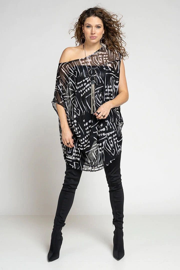 CHANDAIL A MOTIF MECHE TUNIQUE