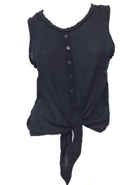 CAMISOLE UNIE BOUTONNEE VISC. COL TRESSE